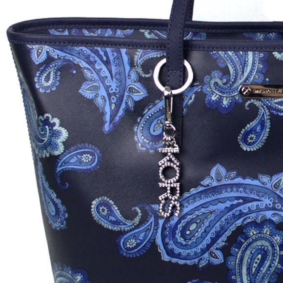 Michael Kors Emry Admiral Blue Paisley Bag - Picture 2 of 9